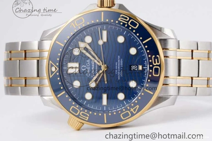 0522 ZeroBulk Seamaster Diver 300M SS YG Blue Ceramic Bezel JVSF 1:1 Best Edition Blue Dial on SS YG Bracelet A 7784